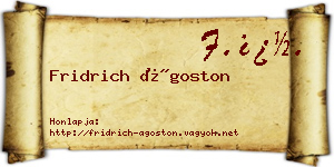 Fridrich Ágoston névjegykártya